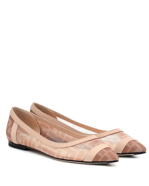 fendi flats shoes|fendi leather trimmed mesh flats.